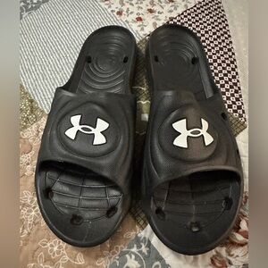 Under Armour Black Shower Slides size 14